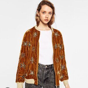 Zara velvet bomber jacket